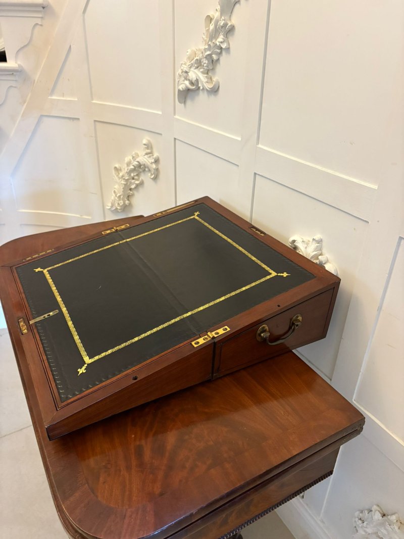 Fine Quality Antique George III Figured Mahogany Writing Box